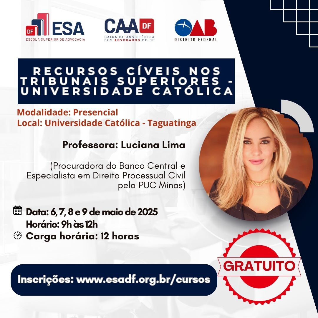 Recursos Cíveis nos Tribunais Superiores - Universidade Católica - ID 825