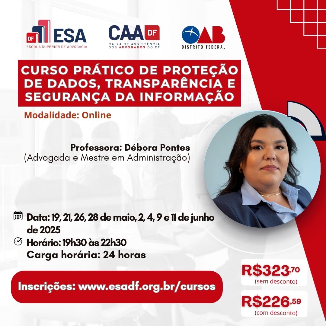 Curso Prático de Proteção de Dados, Transparência e Segurança da Informação - ID 823