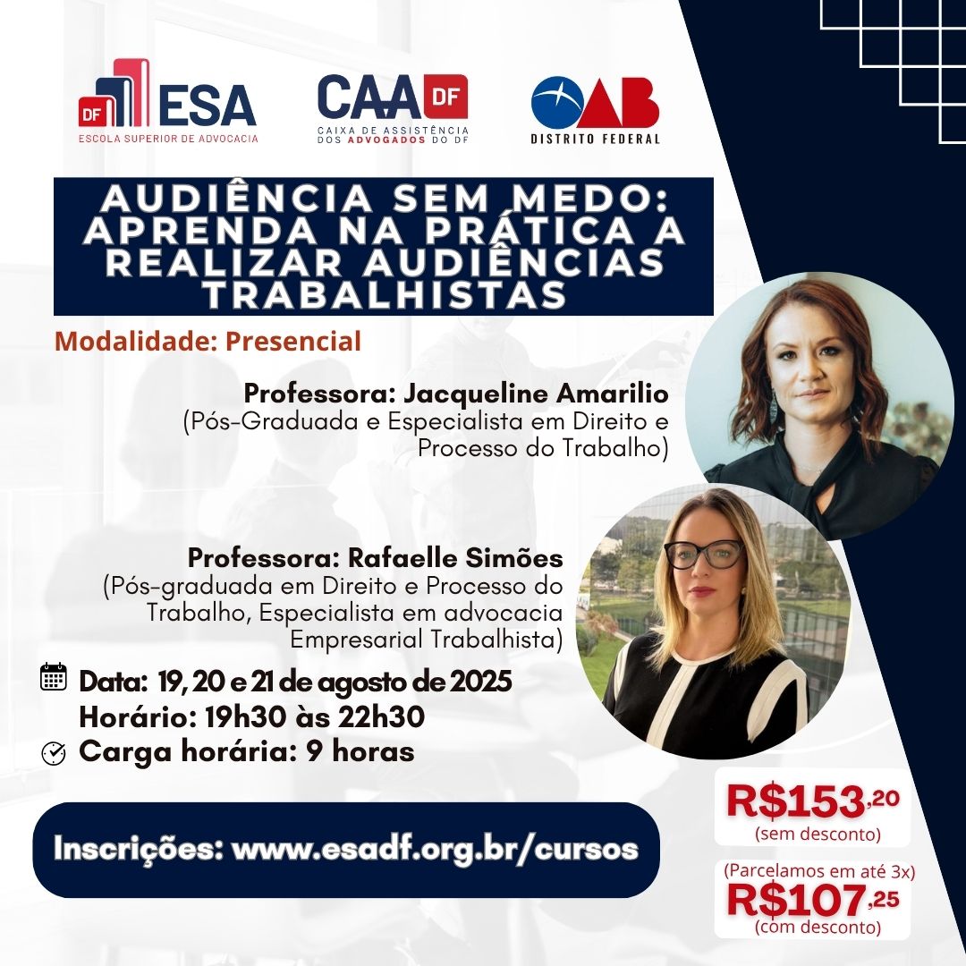Audiência Sem Medo: Aprenda na Prática a Realizar Audiências Trabalhistas - ID 863