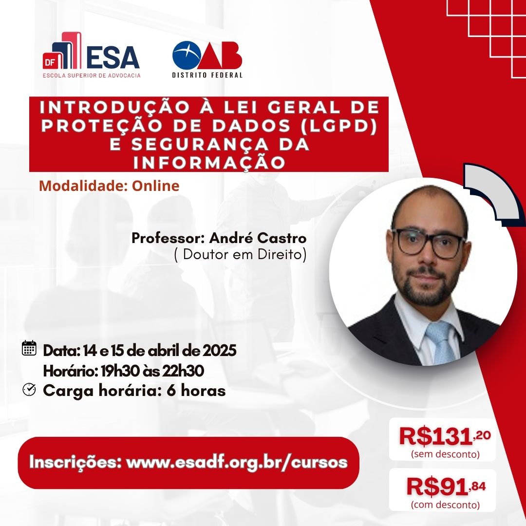 Introdução à Lei Geral de Proteção de Dados LGPD e Segurança da Informação - ID 811