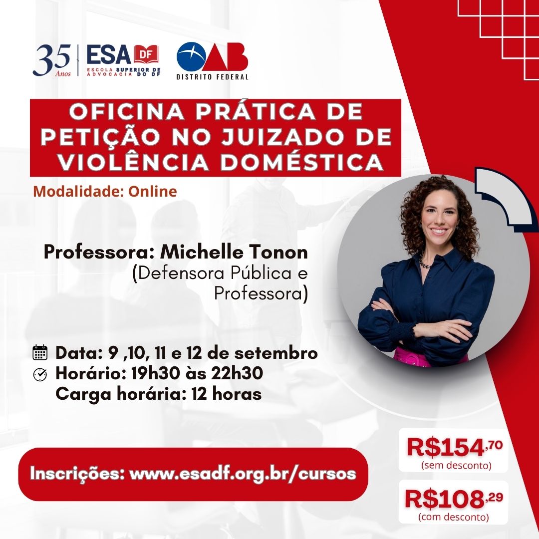 Oficina Prática de Petição no Juizado de Violência Doméstica - ID 685