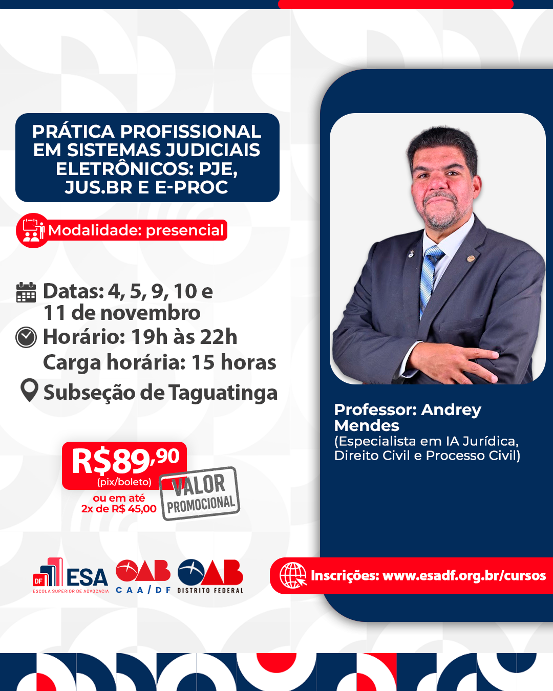  Prática Profissional em Sistemas Judiciais Eletrônicos: PJe, Jus.br e e-Proc - Subseção de Taguatinga - ID 1048