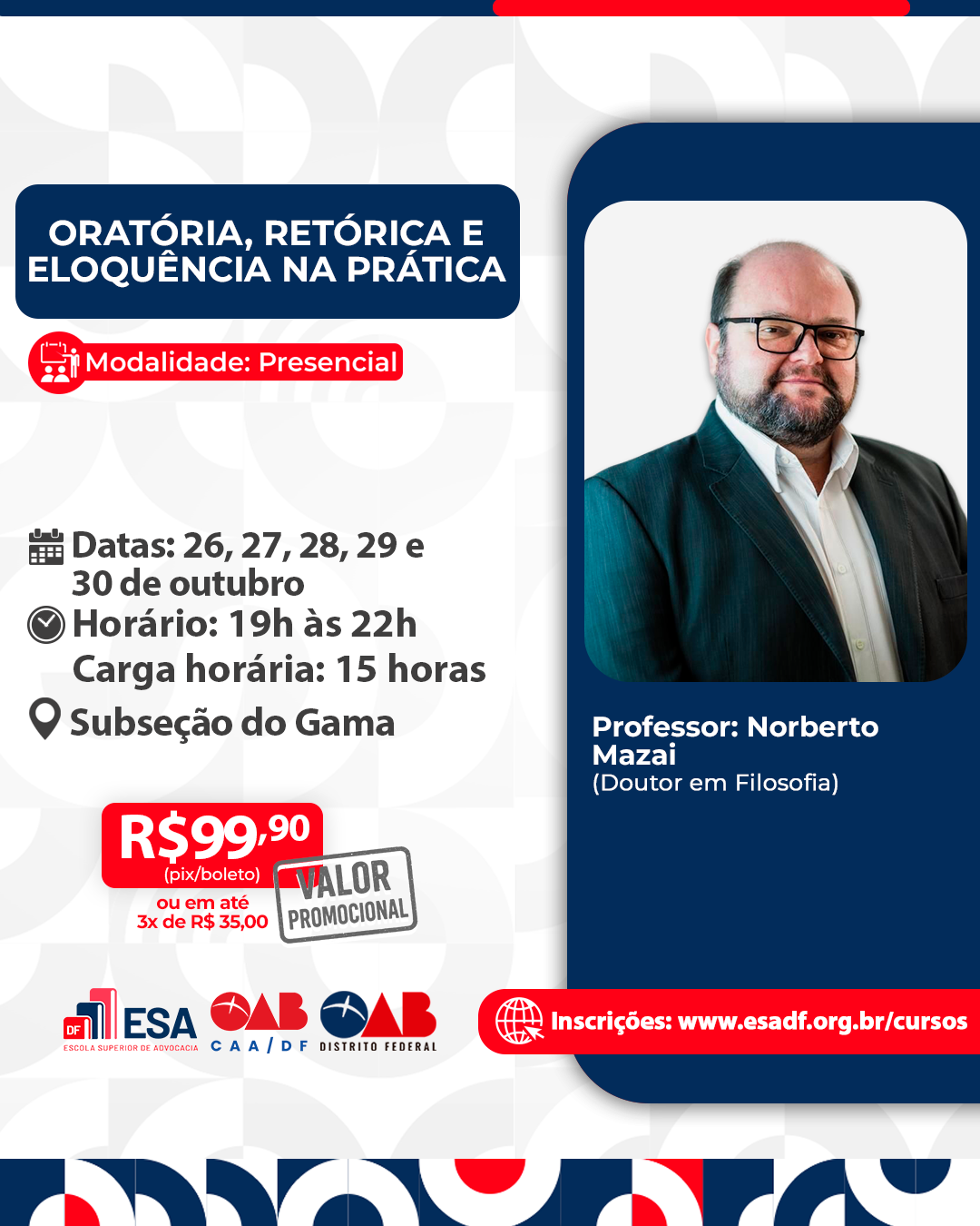 Oratória, Retórica e Eloquência na Prática  Subsecao do Gama - ID 1043