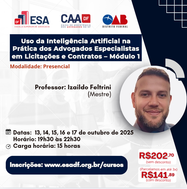 Uso da Inteligência Artificial na Prática dos Advogados Especialistas em Licitações e Contratos – Módulo 1 - ID 900