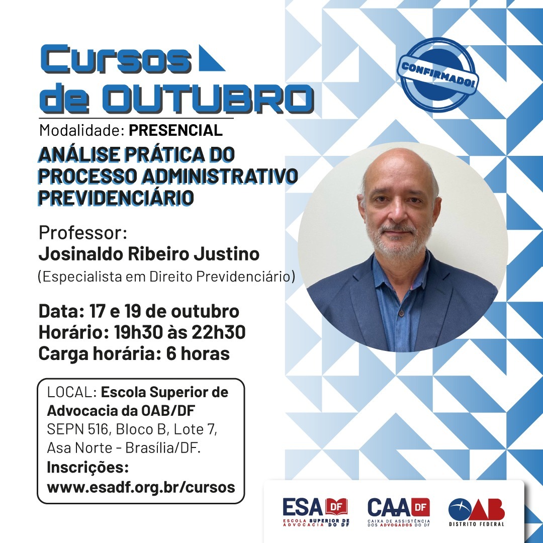Análise Prática do Processo Administrativo Previdenciário - Presencial - ID 443